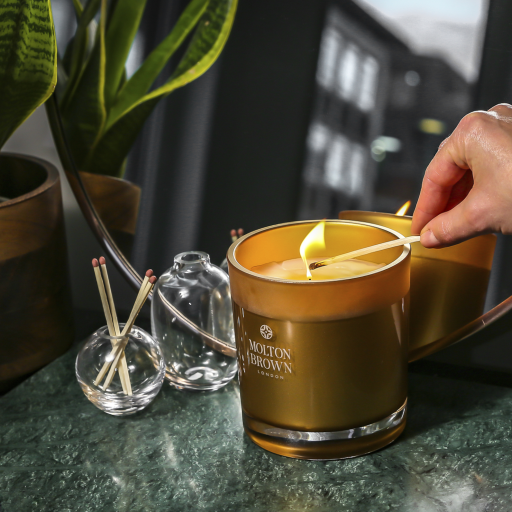 Molton Brown Oudh Accord & Gold Single Wick Candle 180g AU Adore Beauty