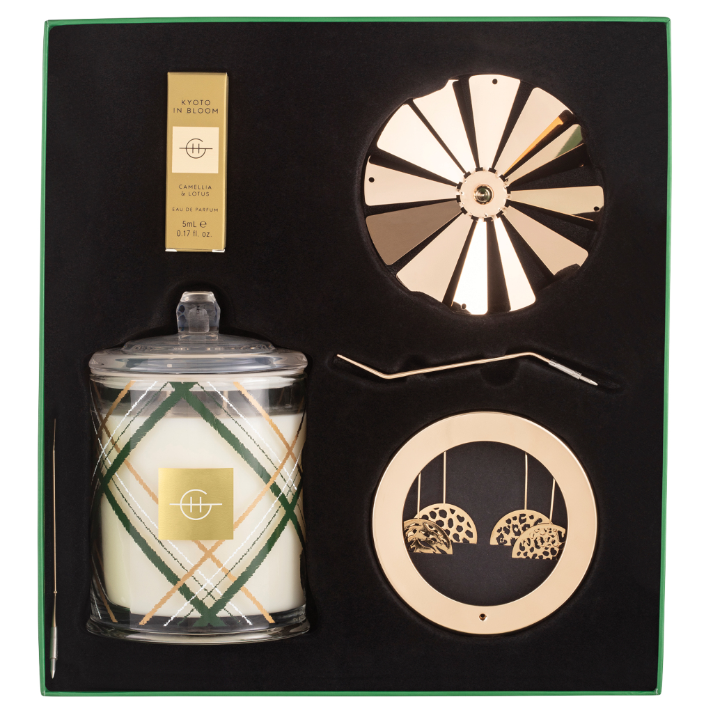 Glasshouse Fragrances Christmas Kyoto Candle 380g with Spinning