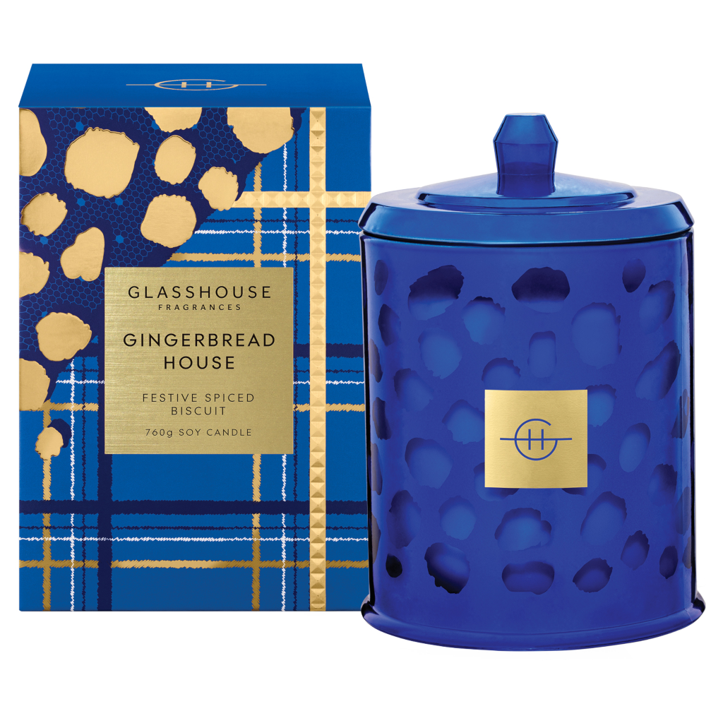 Glasshouse Fragrances Christmas Gingerbread House Candle 760g AU