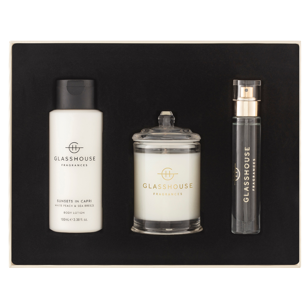 Glasshouse Fragrances Christmas Sunsets in Capri Fragrance Trio Gift