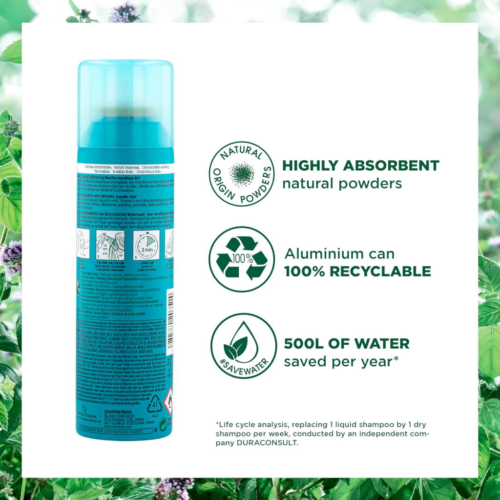 Klorane Dry Shampoo with Aquatic Mint 150ml