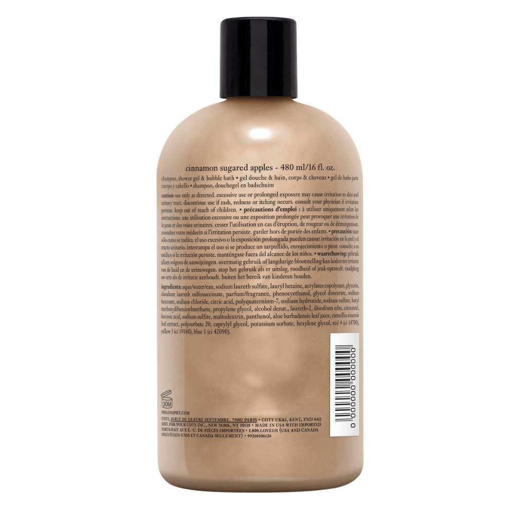 philosophy cinnamon sugared apples shampoo, shower gel & bubble bath