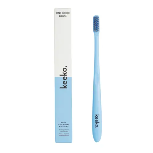 Keeko One Good Brush Biodegradable Toothbrush - Blue