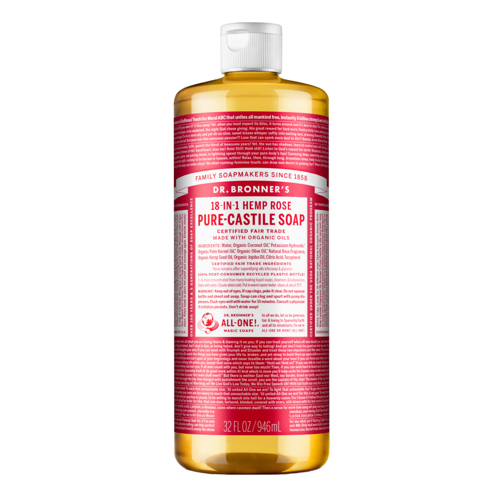 Dr Bronner's Liquid Castile Soap - Rose 946ml by Dr. Bronner's