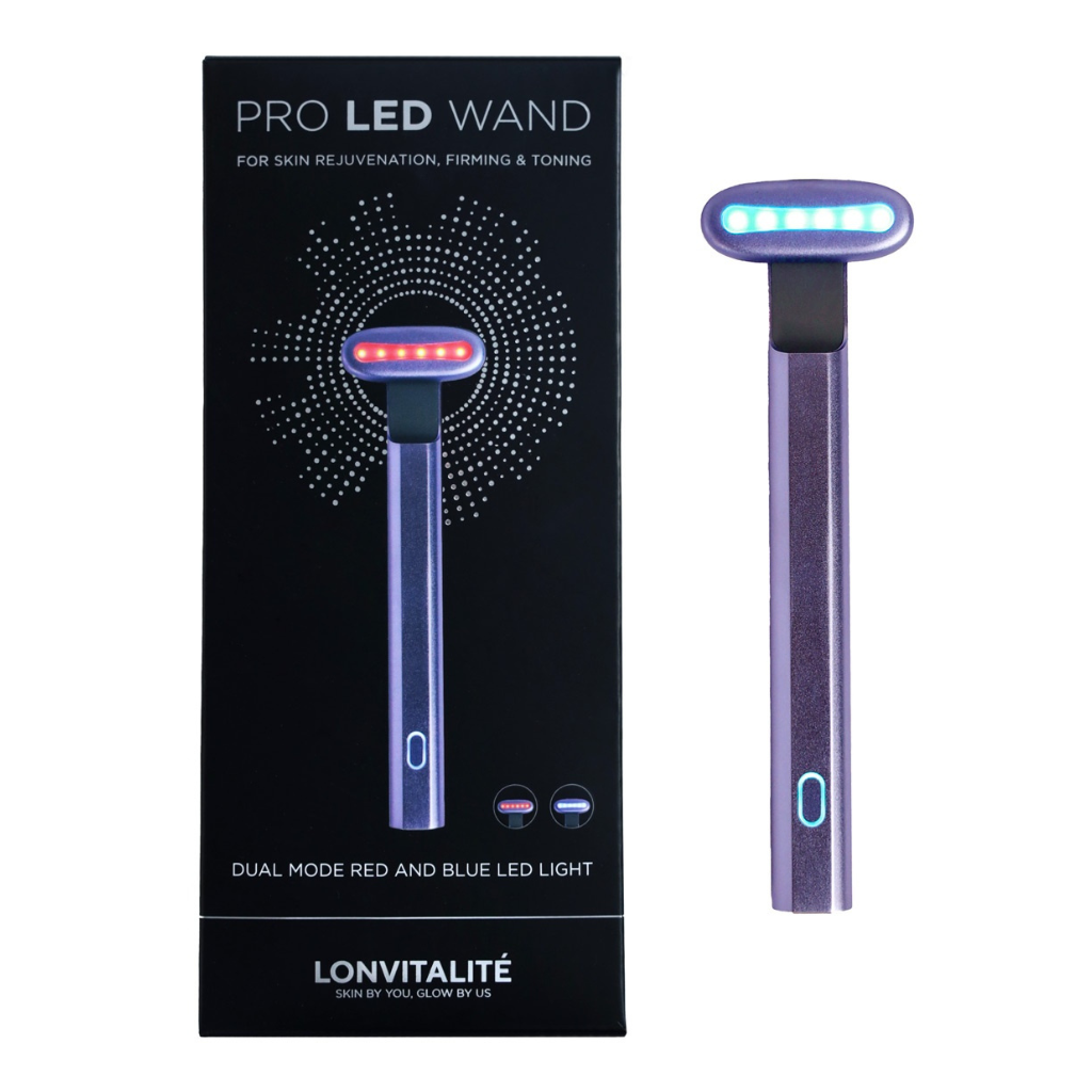 LONVITALITE PRO LED 5-in-1 Facial Wand - Dual Red and Blue Light Therapy