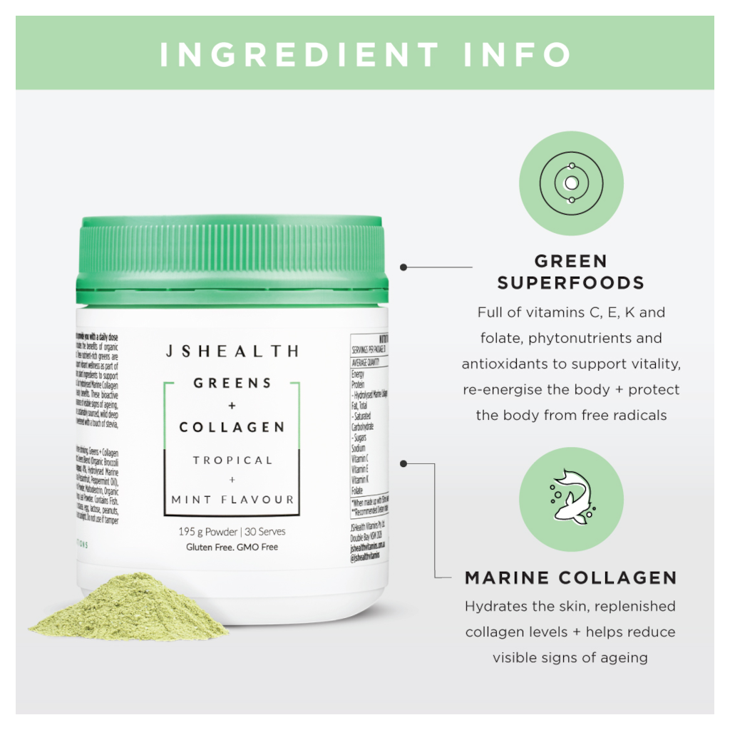 JSHEALTH Greens + Collagen 195g