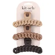 Kitsch Eco-friendly Chain Claw Clip 3pc Set - Neutrals by Kitsch