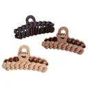 Kitsch Eco-friendly Chain Claw Clip 3pc Set - Neutrals