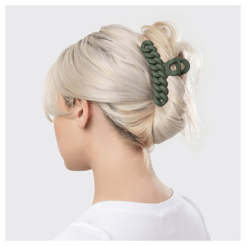 Kitsch Ecofriendly Chain Claw Clip 3pc Set Black/Moss AU Adore Beauty