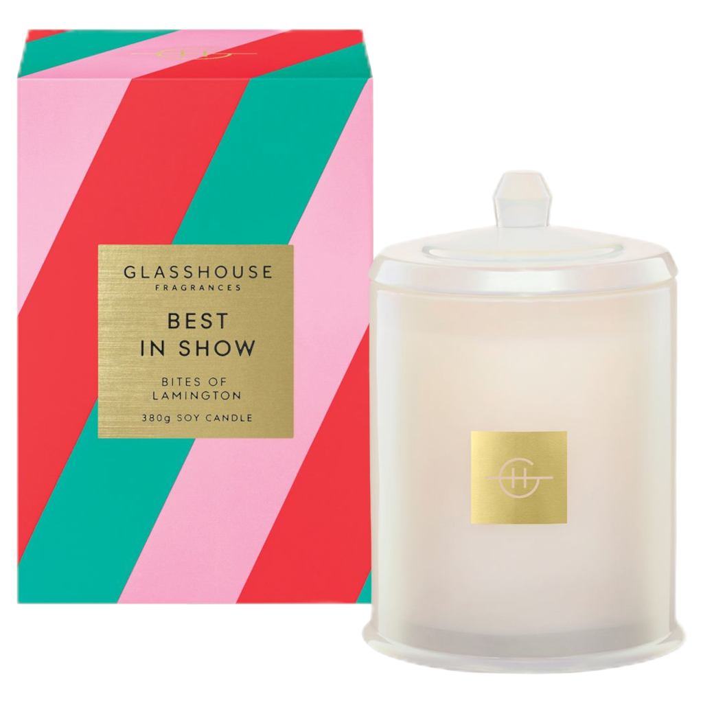 Glasshouse BEST IN SHOW Bites of Lamington Candle 380g AU Adore Beauty