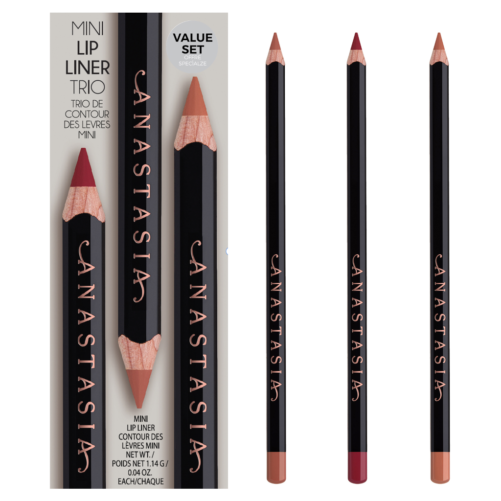 Anastasia Beverly Hills Mini Lip Liner Trio Deep Taupe, Blackberry