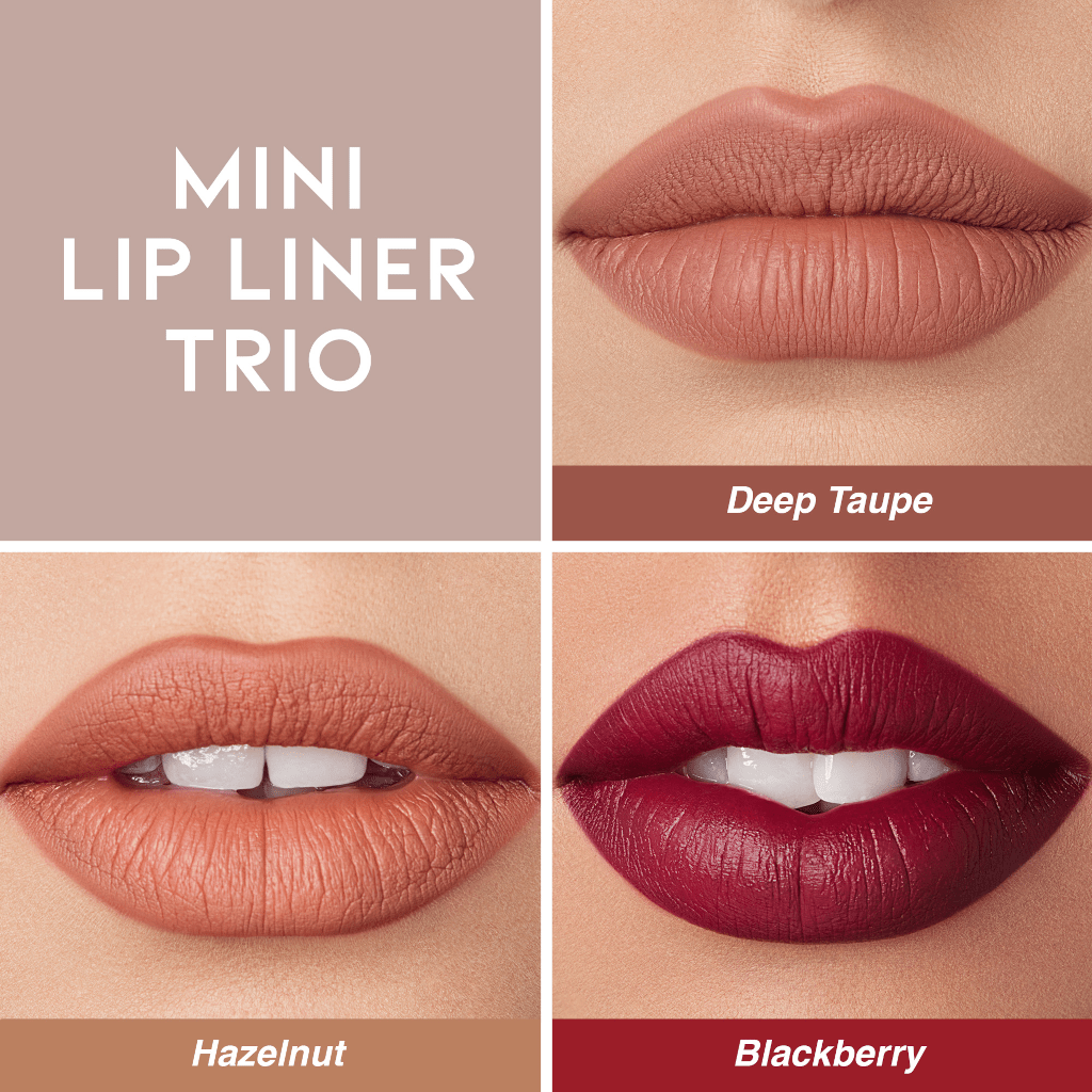 Anastasia Beverly Hills Mini Lip Liner Trio Deep Taupe, Blackberry