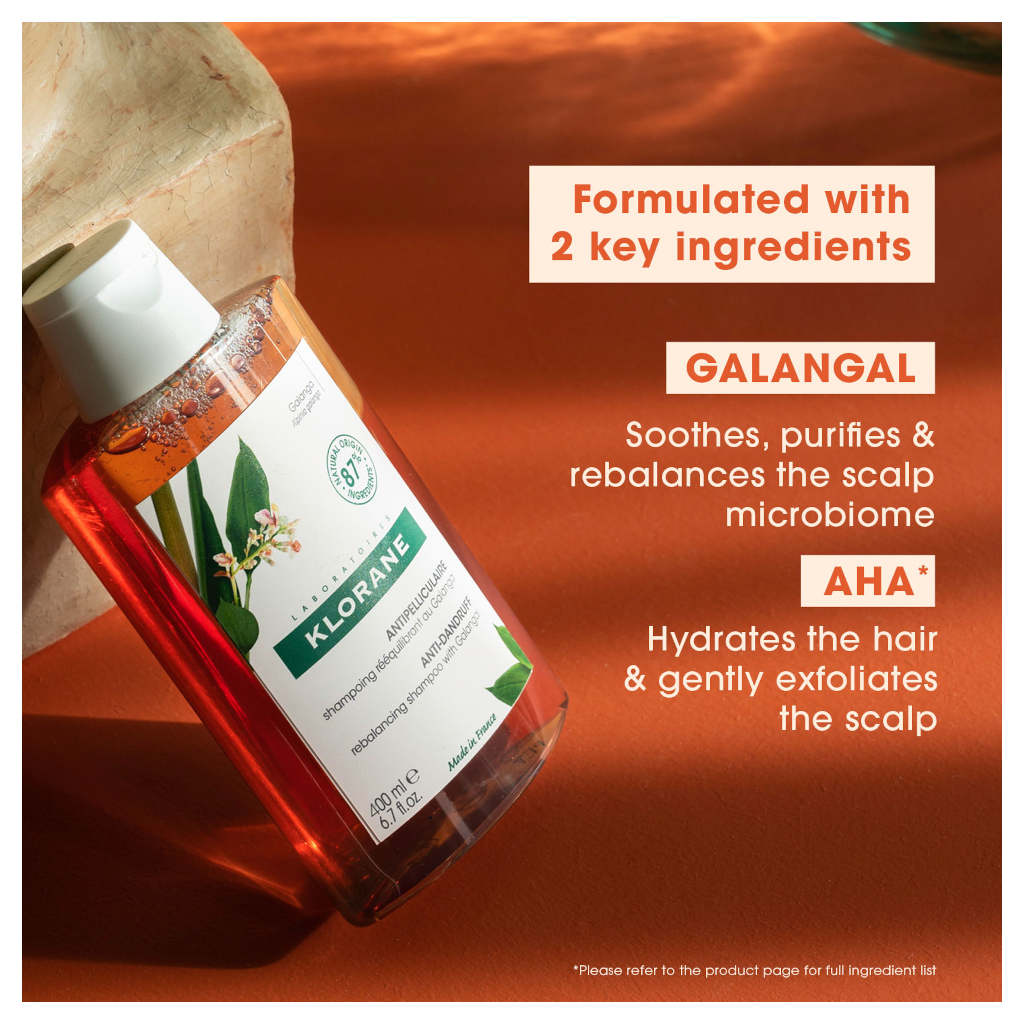 Klorane Anti-dandruff Rebalancing Shampoo with Galangal & AHA 400ML
