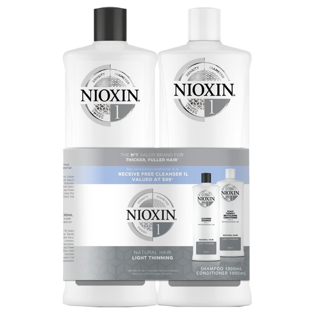 Nioxin System 1 - 1 Litre Duo Pack AU | Adore Beauty