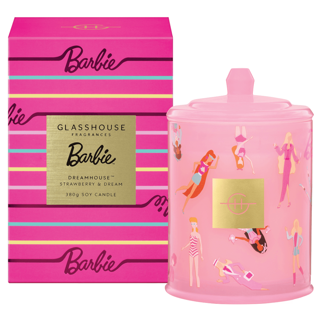 Glasshouse Fragrances BARBIE DREAMHOUSE 380g SOY CANDLE AU Adore Beauty