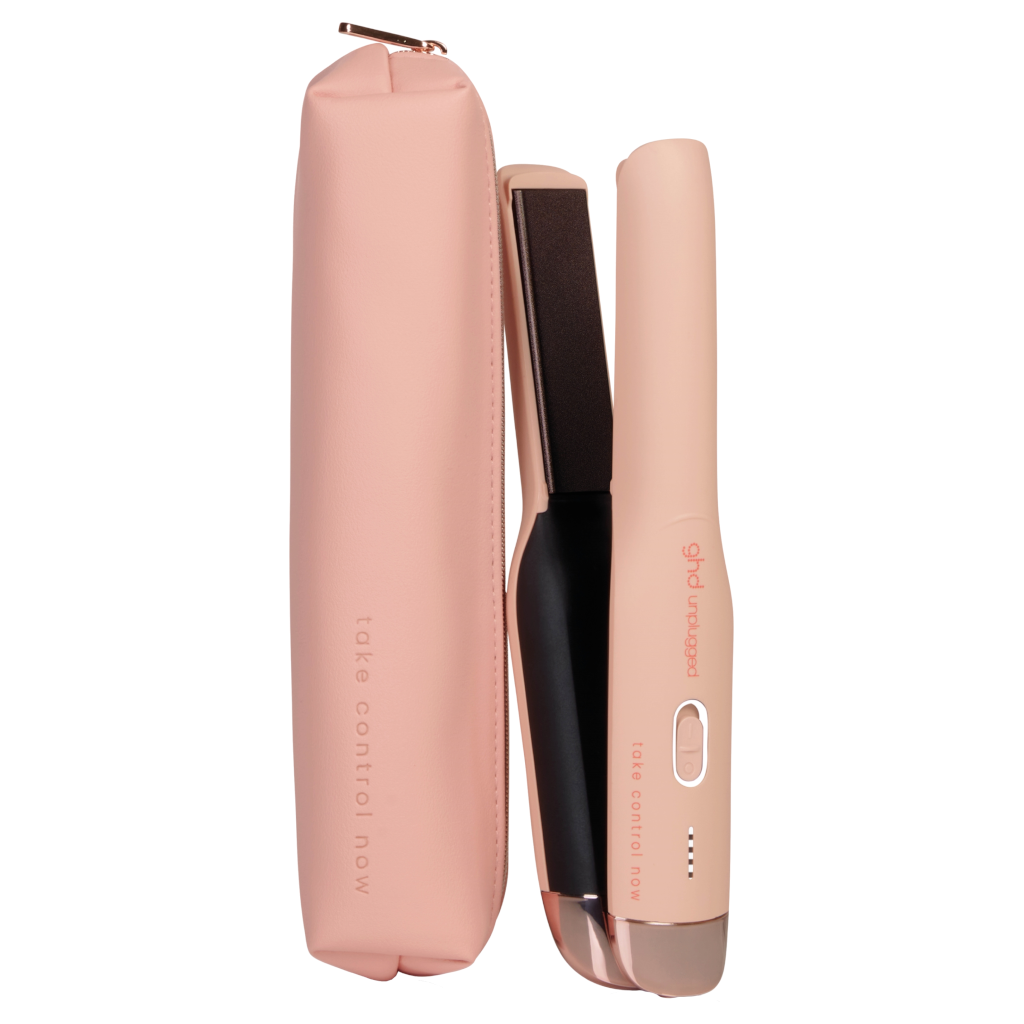 ghd unplugged cordless hair straightener in pink peach AU Adore Beauty