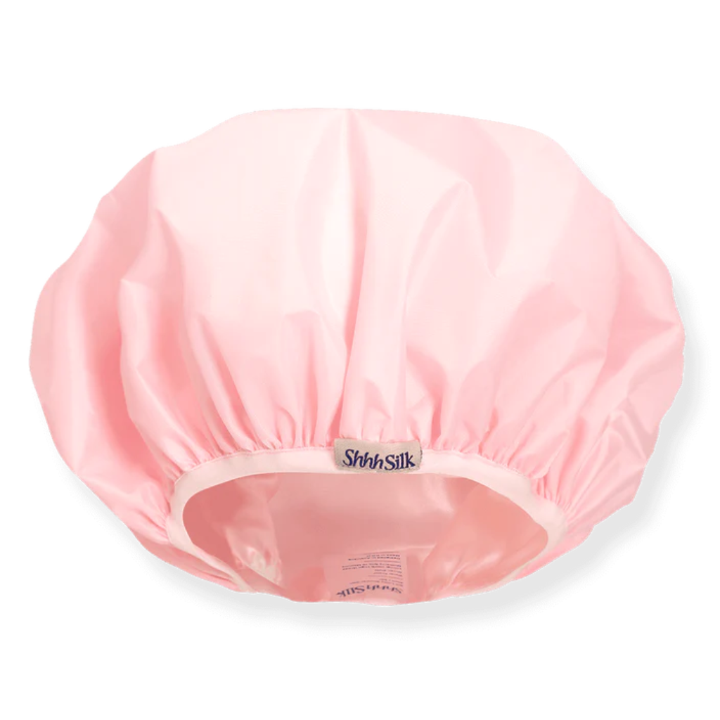 Shhh Silk Silk Lined Shower Cap Pink Silk Shower Cap Adore Beauty