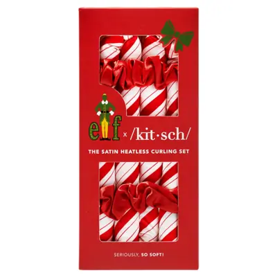 Kitsch X elf Satin Heatless Set - Candy Cane