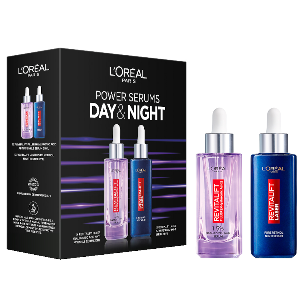 L'Oréal Paris Day & Night Anti-Wrinkle Power Serums Set - Pure Hyaluronic Acid & Retinol