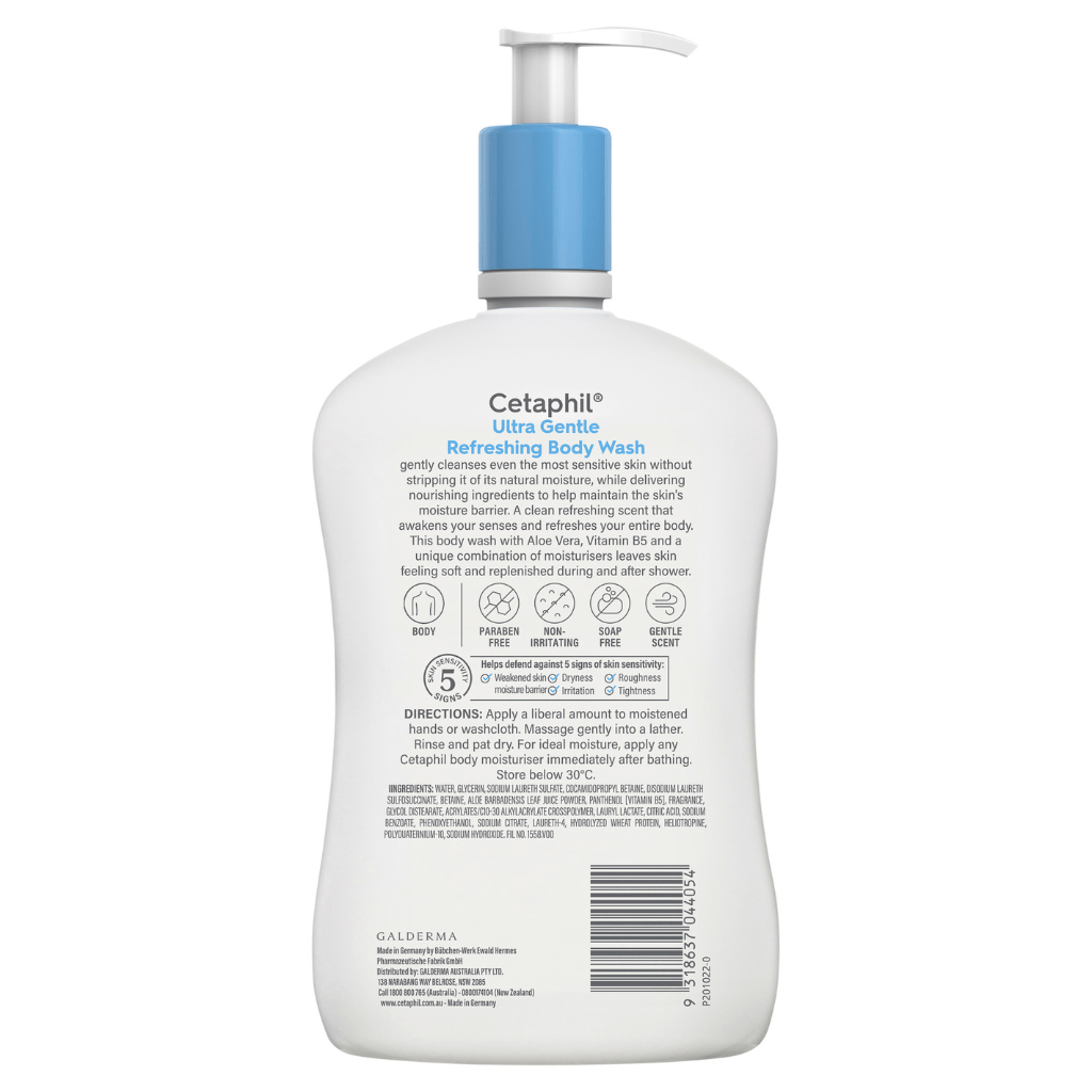 Cetaphil Ultra Gentle Refreshing Body Wash 1 Litre Cetaphil Body Wash