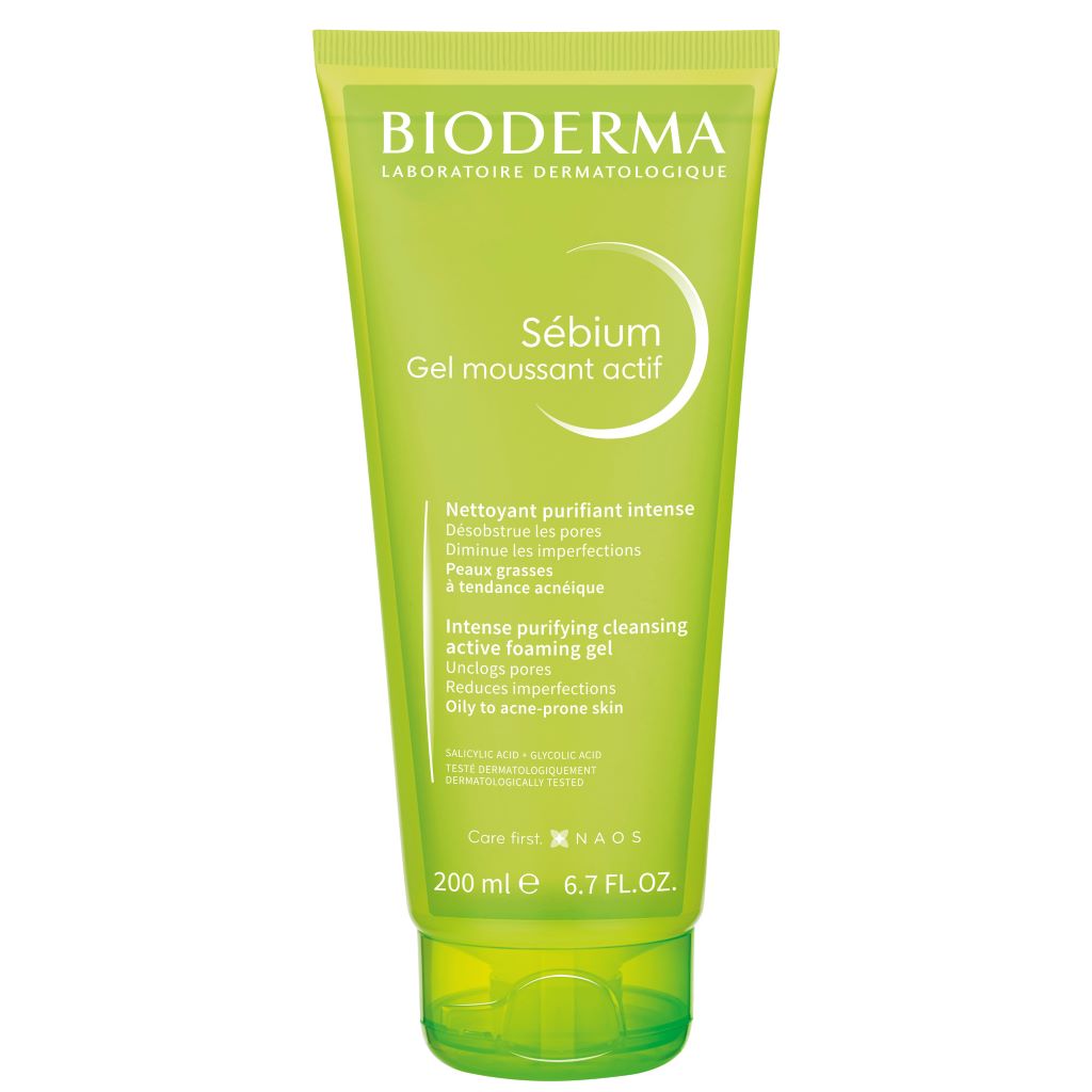 Bioderma Sebium Gel Moussant Actif Anti-blemish Foaming Gel Deep Cleanser for Oily, Acne-prone Skin 