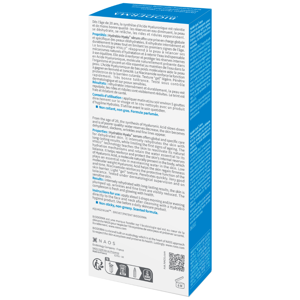 Bioderma Hydrabio Hyalu+ Plumping Hydrating Serum with Hyaluronic Acid for dehydrated skin 30ml