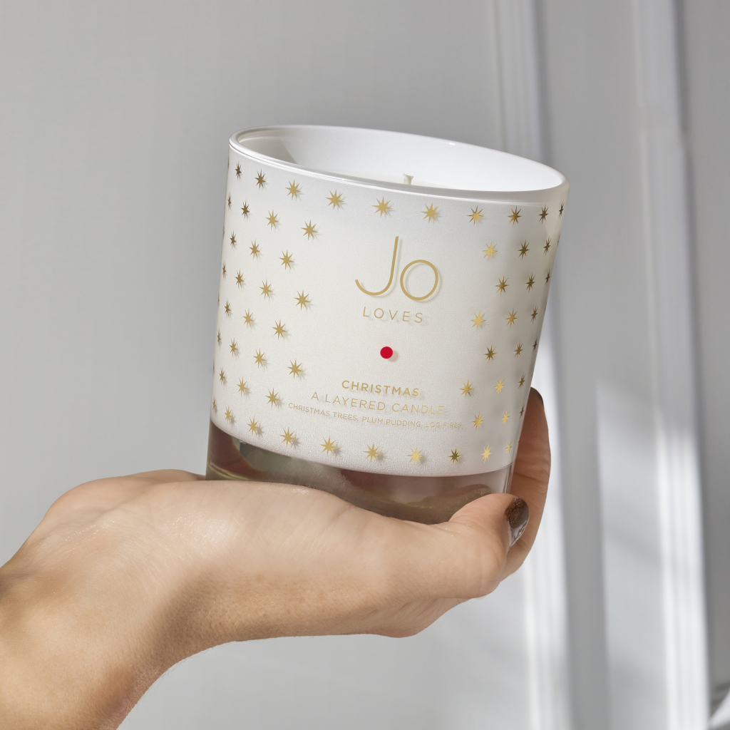 Jo loves christmas layered candle