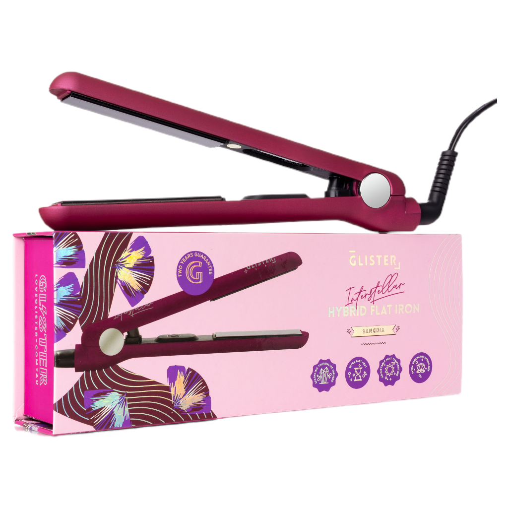 Glister Midi- Hybrid Flat Iron Hair Straightener 22mm - Sangria