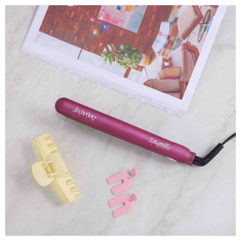 Glister Midi- Hybrid Flat Iron Hair Straightener 22mm - Sangria