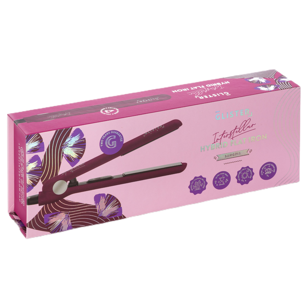 Glister Midi- Hybrid Flat Iron Hair Straightener 22mm - Sangria