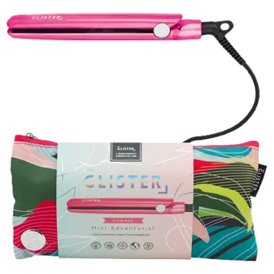 Glister Mini Travel Tourmaline Hair Straightener 13mm - Flamingo