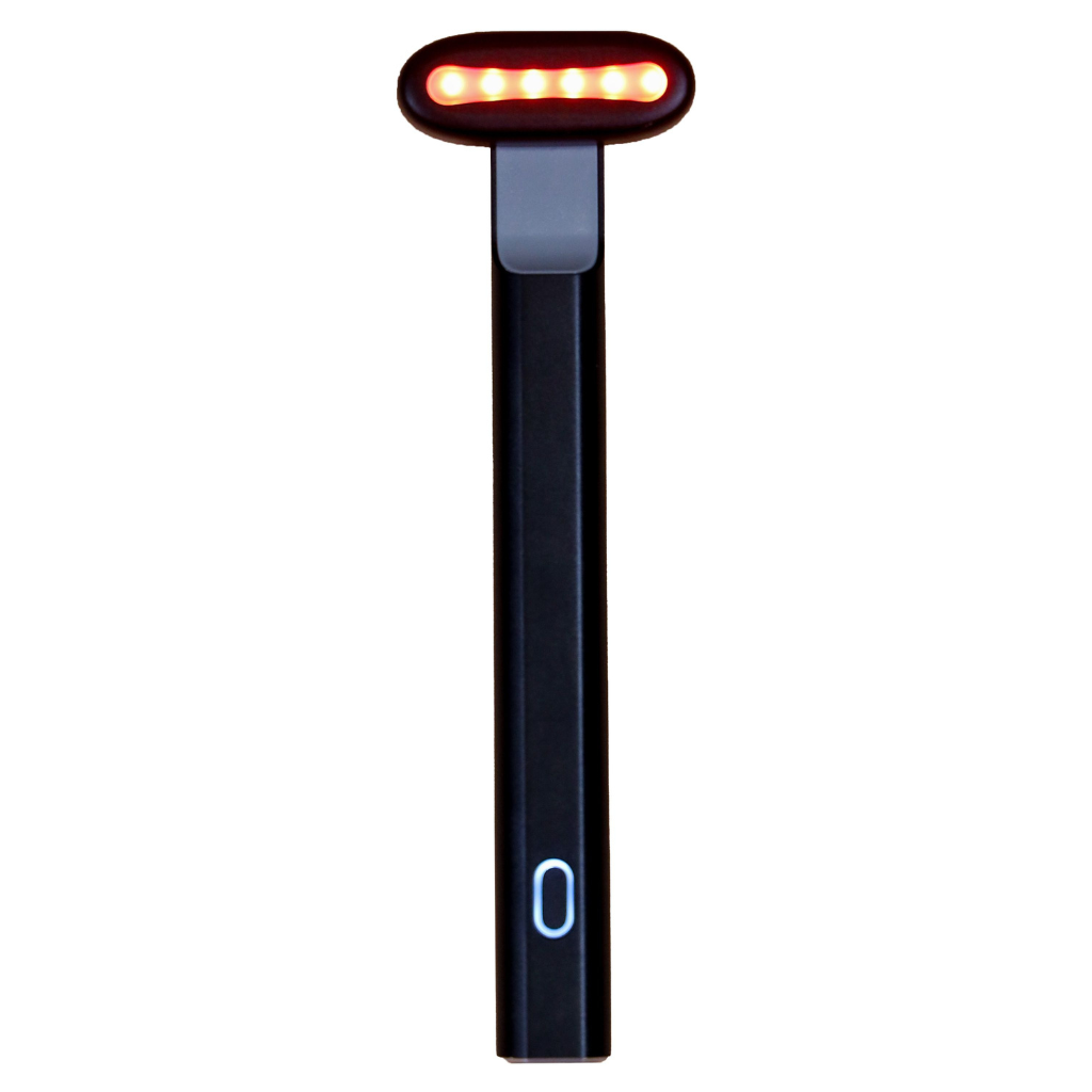 LONVITALITE PRO LED 5-in-1 Facial Wand - Dual Red and Blue Light Therapy - Black