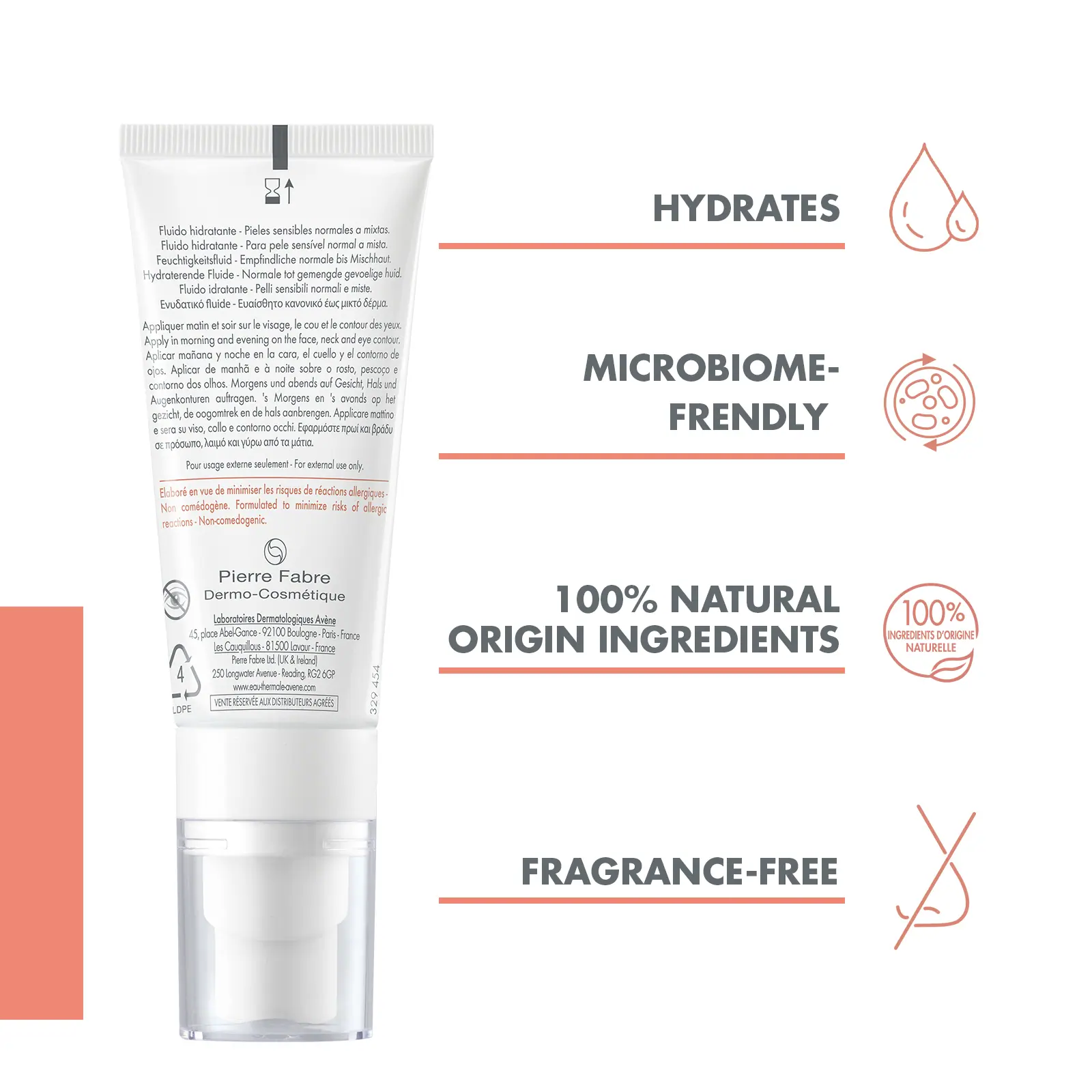 Avène Tolerance Hydra-10 Hydrating Fluid 40ml - Hyaluronic Acid Moisturiser