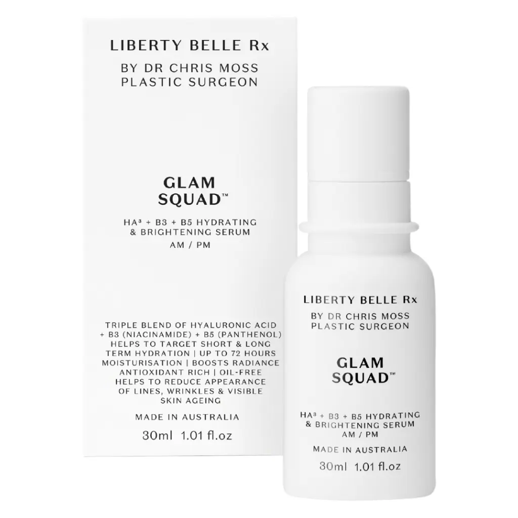 Liberty Belle Rx by Dr Moss GLAM SQUAD® Hyaluronic Acid Hydrating & Brightening Serum - 30ml