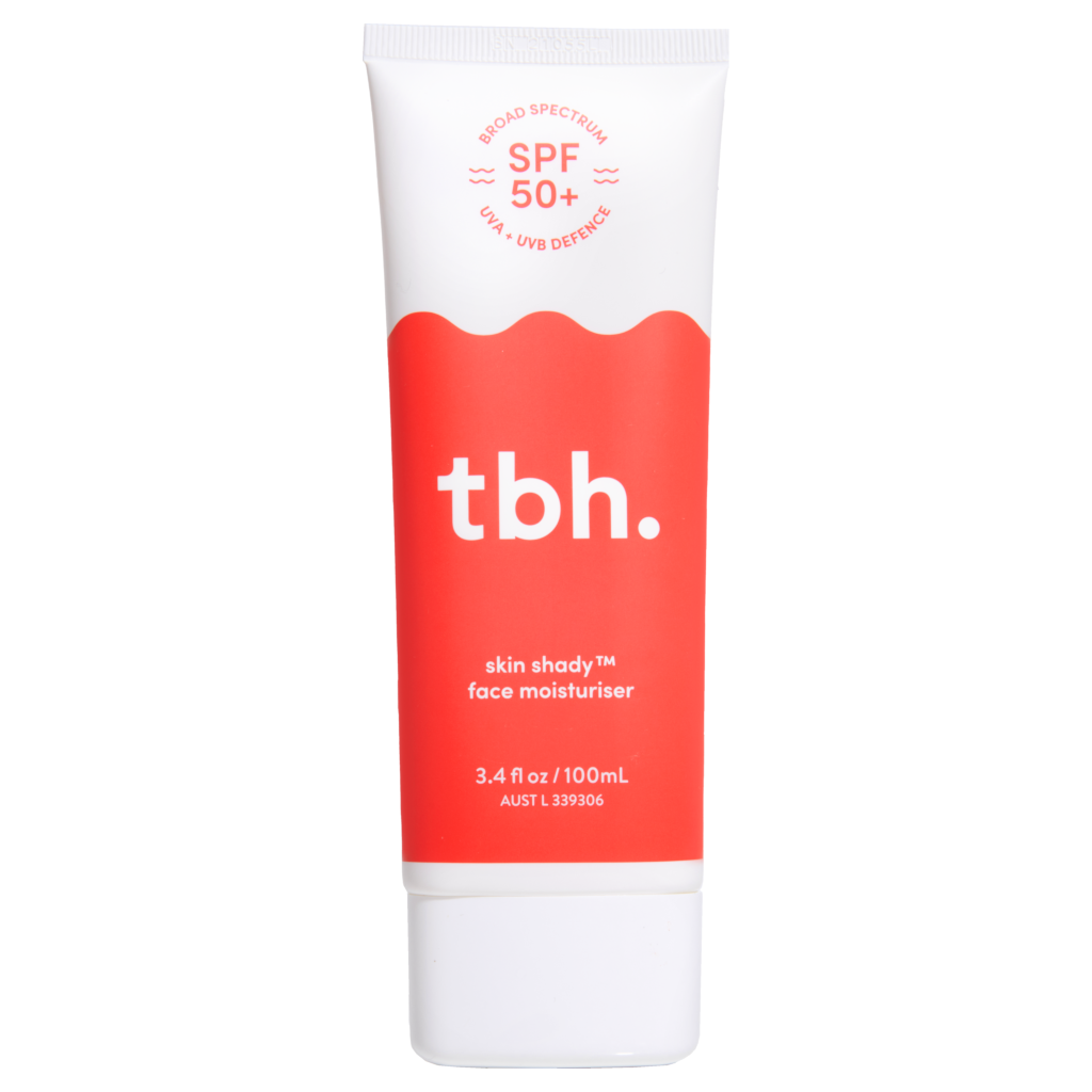 tbh Skincare skin shady SPF50+ face moisturiser 100mL 