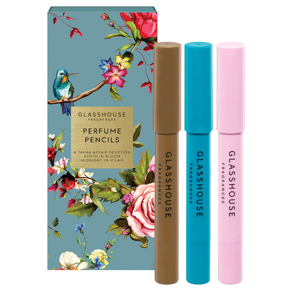 Glasshouse Fragrances 3 x 1.8g Perfume Pencils - Mother's Day - A Tahaa Affair Devotion, Kyoto In Bl by Glasshouse Fragrances