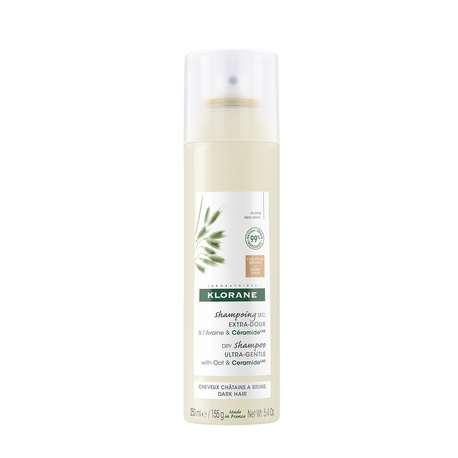 Klorane Dry Shampoo with Oat and CERAMIDE LIKE Dark Hair Tinted 250ml