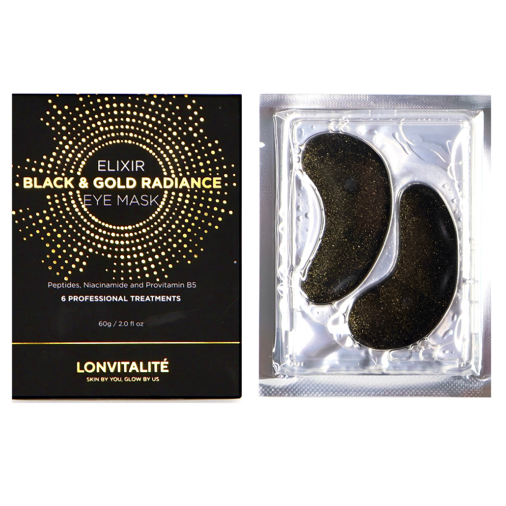 Lonvitalite Restore Elixir Black and Gold Radiance Eye Mask 6pack