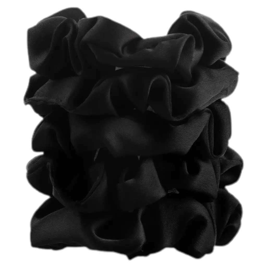 Kitsch Satin Sleep Scrunchies - Black