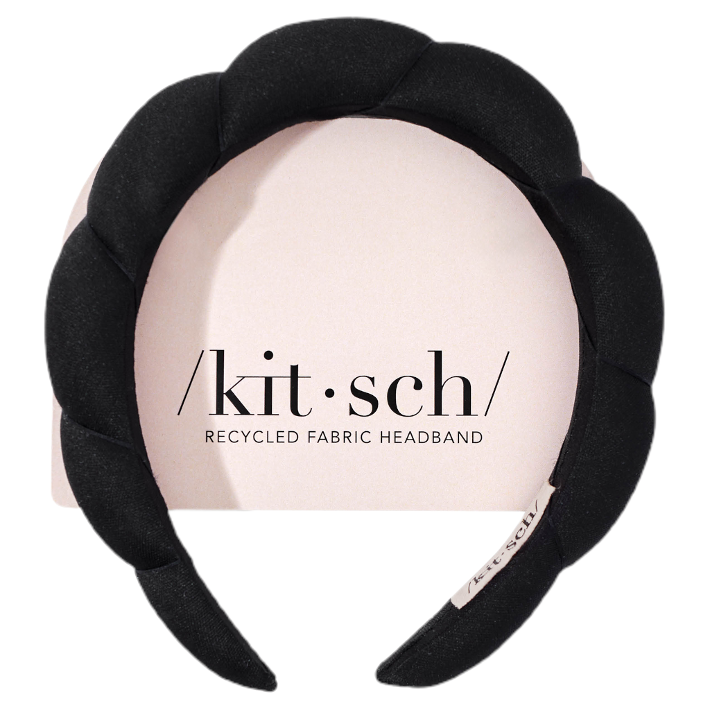 Kitsch Recycled Fabric Puffy Headband 1pc- Black