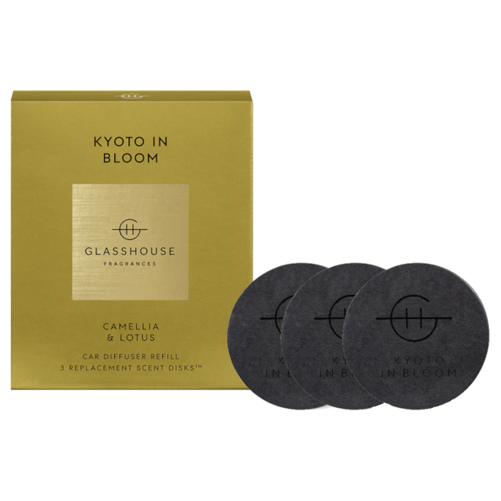 Glasshouse Fragrances 3 Replacement Scent Disks for Car Diffuser - KYOTO IN BLOOM