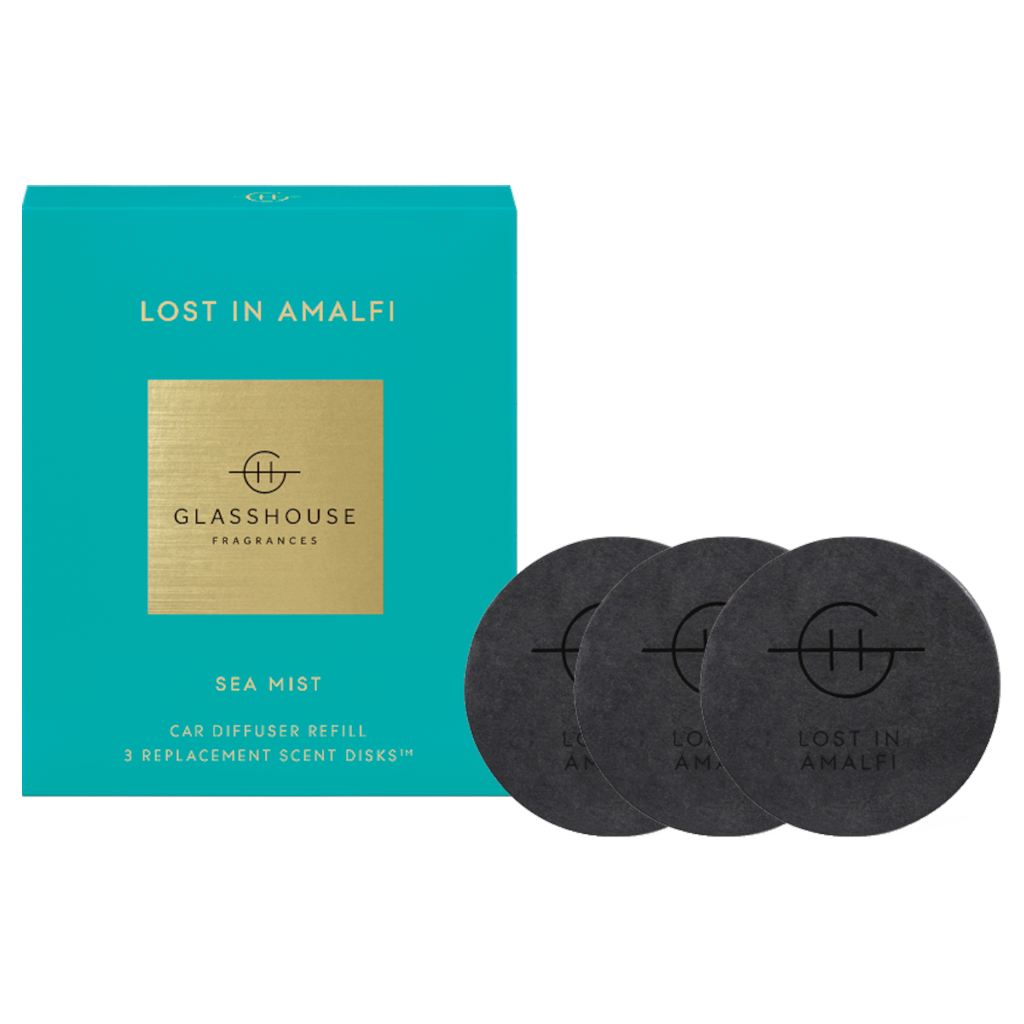 Glasshouse Fragrances 3 Replacement Scent Disks for Car Diffuser - LOST IN AMALFI