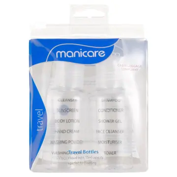 Manicare Travel Bottles 2pk  With Id Labels