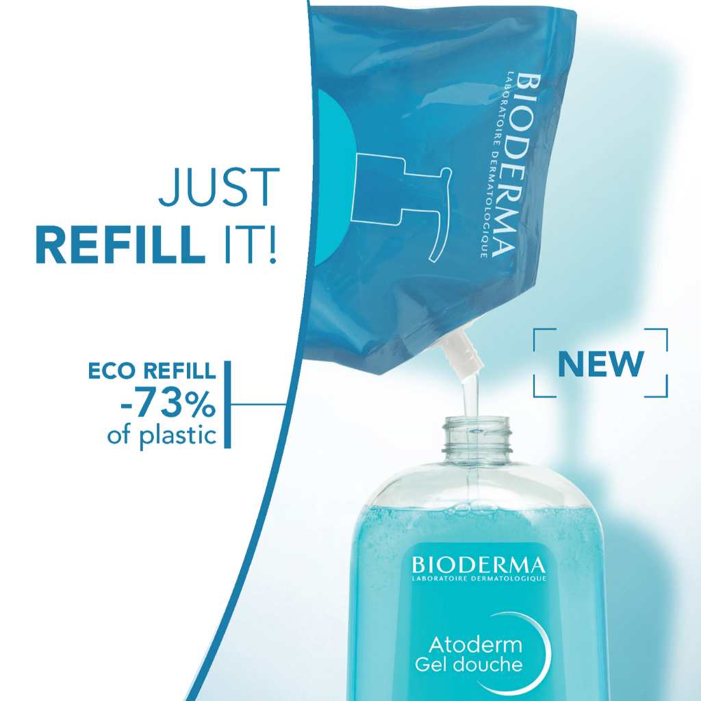 BIODERMA Atoderm Gel Douche Gentle Cleansing Shower Gel Body Wash Eco Refill 1L