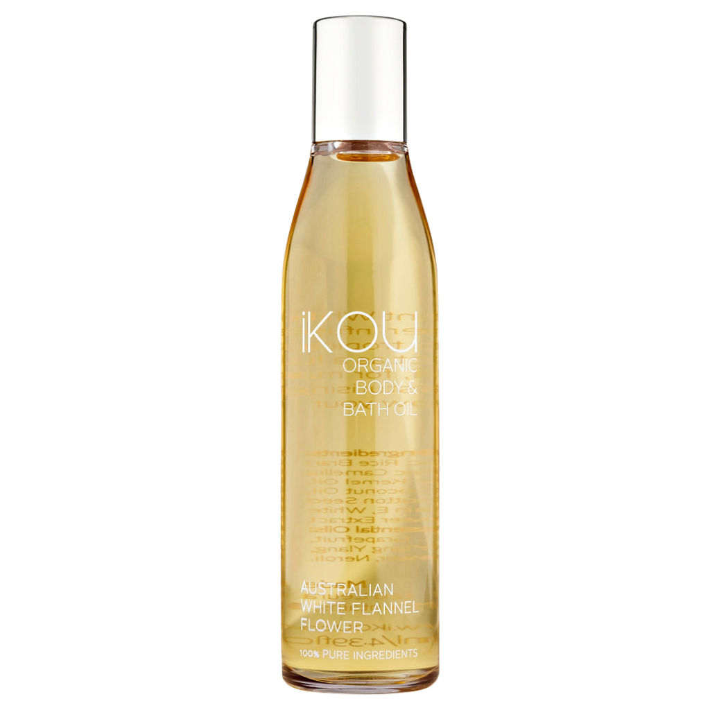 iKOU Organic Massage & Body Oil White Flannel Flower 130ml
