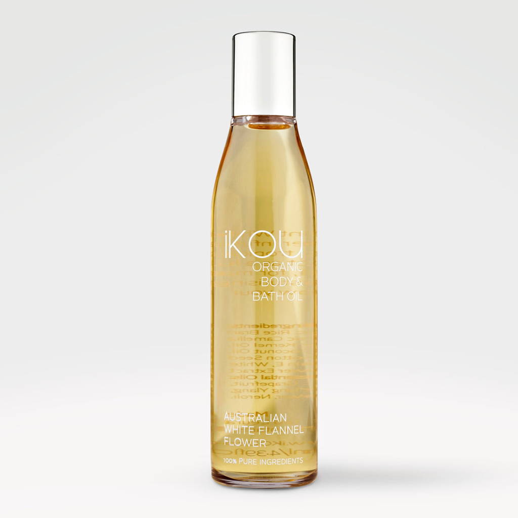 IKOU Organic Massage & Body Oil White Flannel Flower 130ml