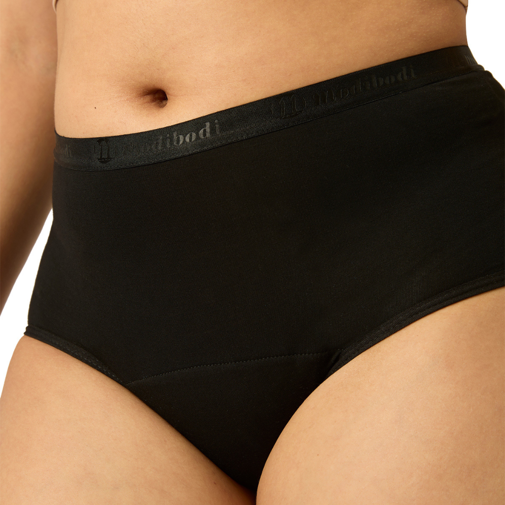 Modibodi Classic Full Brief Moderate-Heavy Black