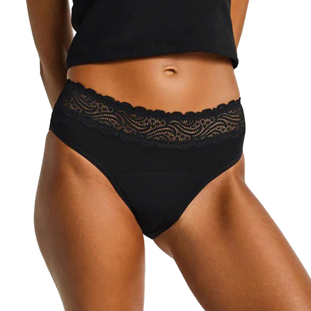 Modibodi Sensual Hi Waist Bikini Moderate-Heavy Black