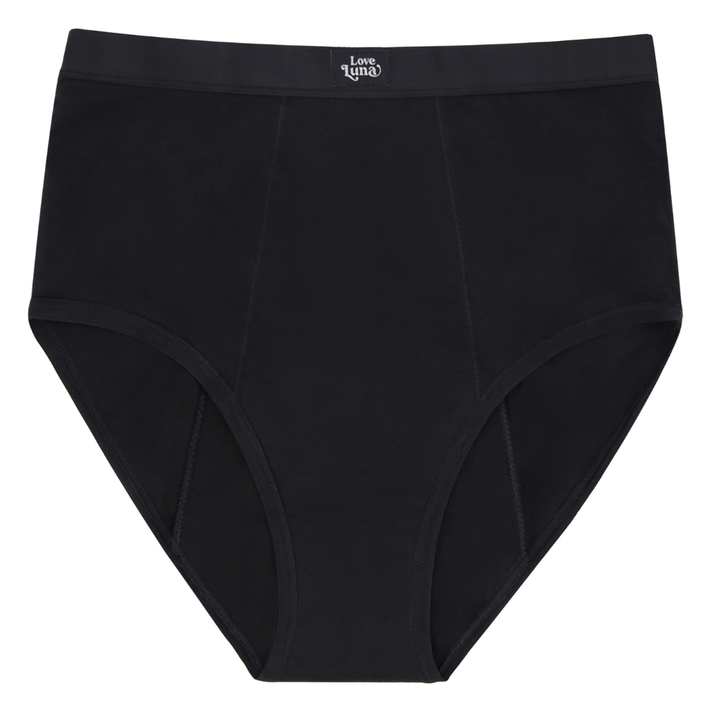Love Luna Women's Period Super Full Brief Black