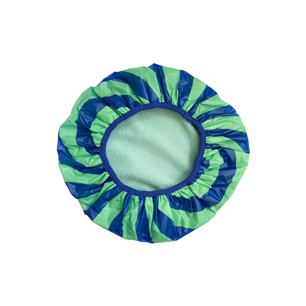 Designer Brands Smooth & Dry Deluxe Shower Cap Mint & Blue